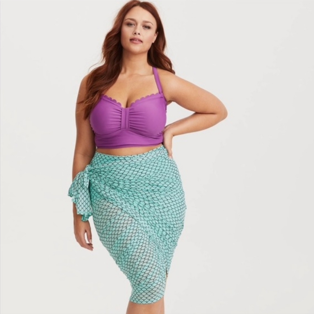 TORRID - The Little Mermaid - Swim Set - Bikini - TOP / BOTTOM / SARONG